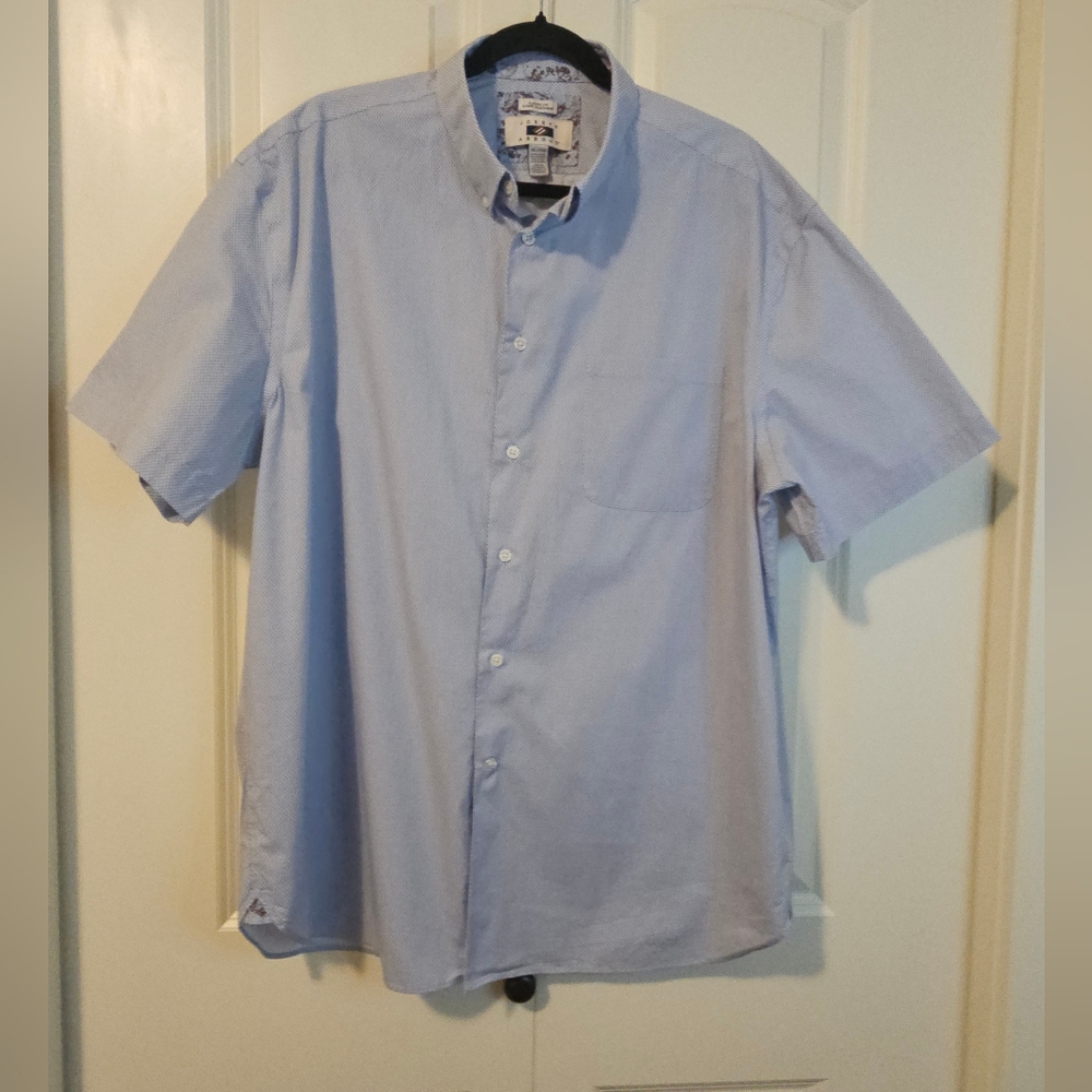 JOSEPH ABBOUD Men's Light Blue Short Sleeve Shirt Cotton, SZ XL